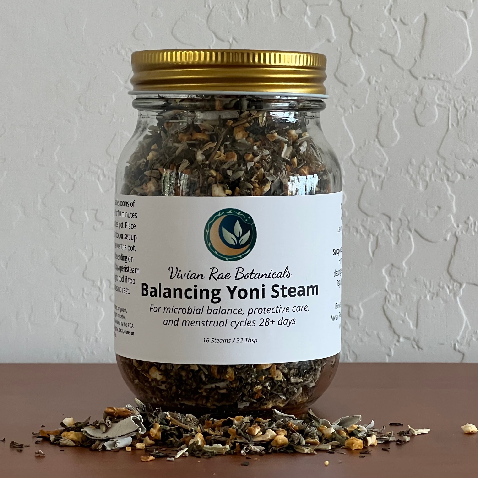 Balancing Yoni Steam jar with organic herbal blend