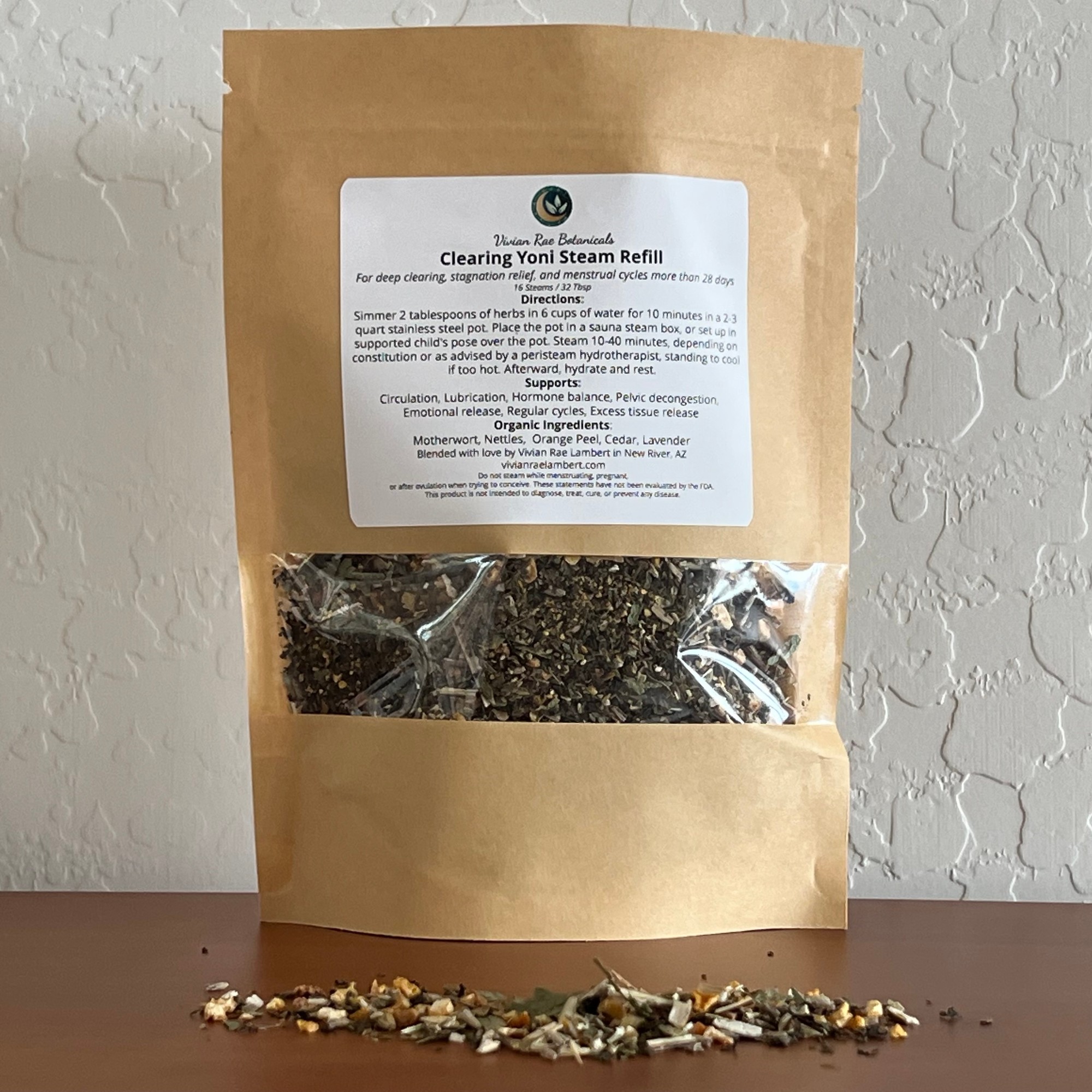 Clearing Yoni Steam refill bag, organic herbal blend