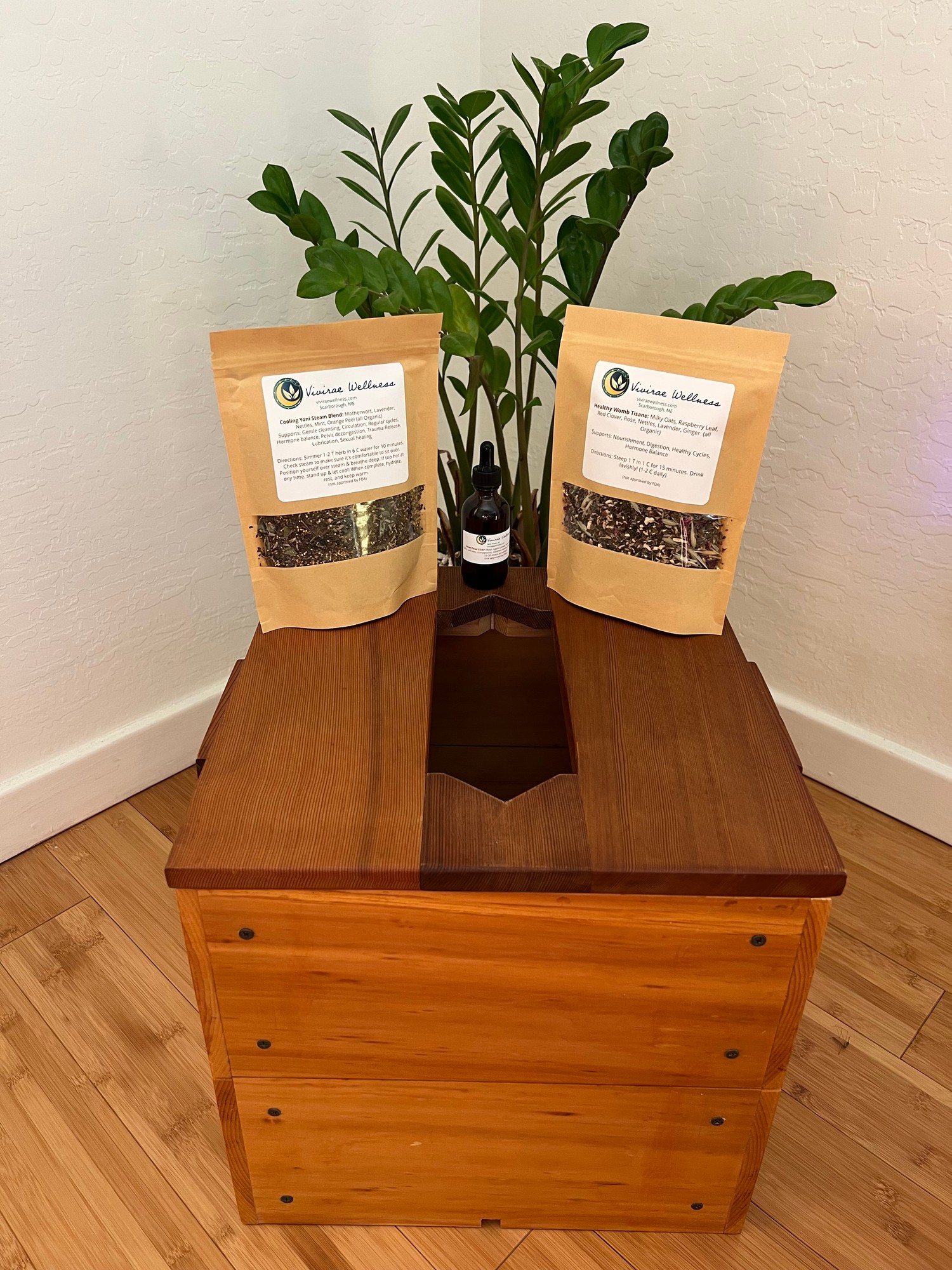 Pelvic Steam Sauna Box, Pelvic Steam Blend, Healthy Womb Tisane, Rose Petal Elixir