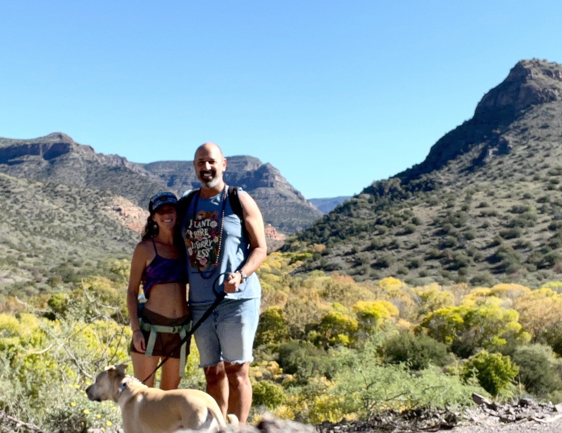Vivian Rae & Hamid Jabbar with dog Babaji Sedona Arizona