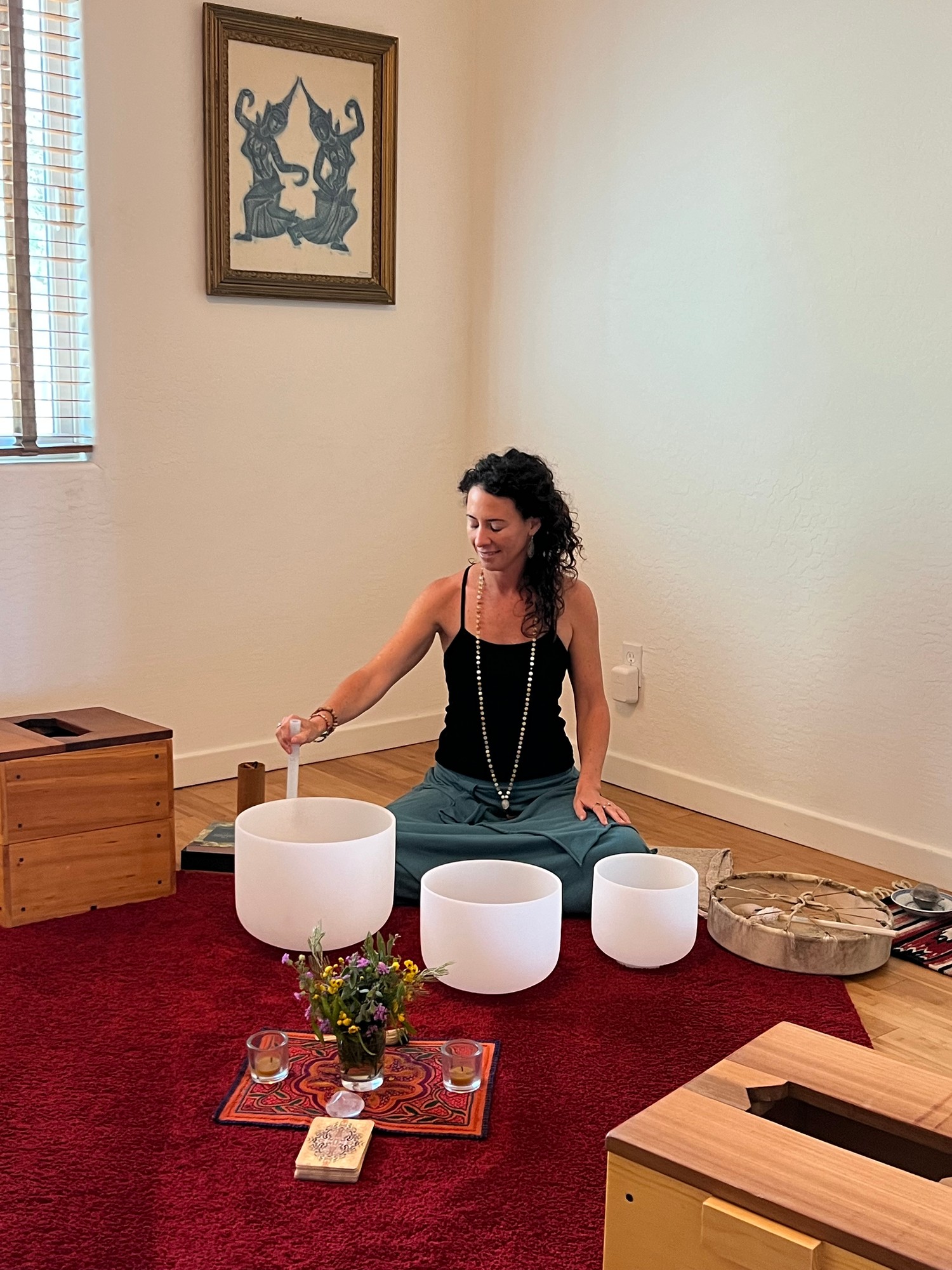 Vivian Rae with Singing Bowls, Drum, Pelvic Steam Ceremony